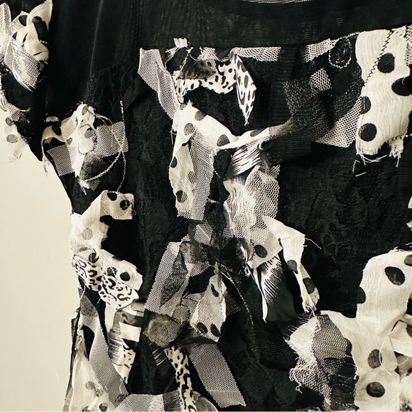 Joseph Ribkoff Black and White Textured Blouse - Picture 3 of 4